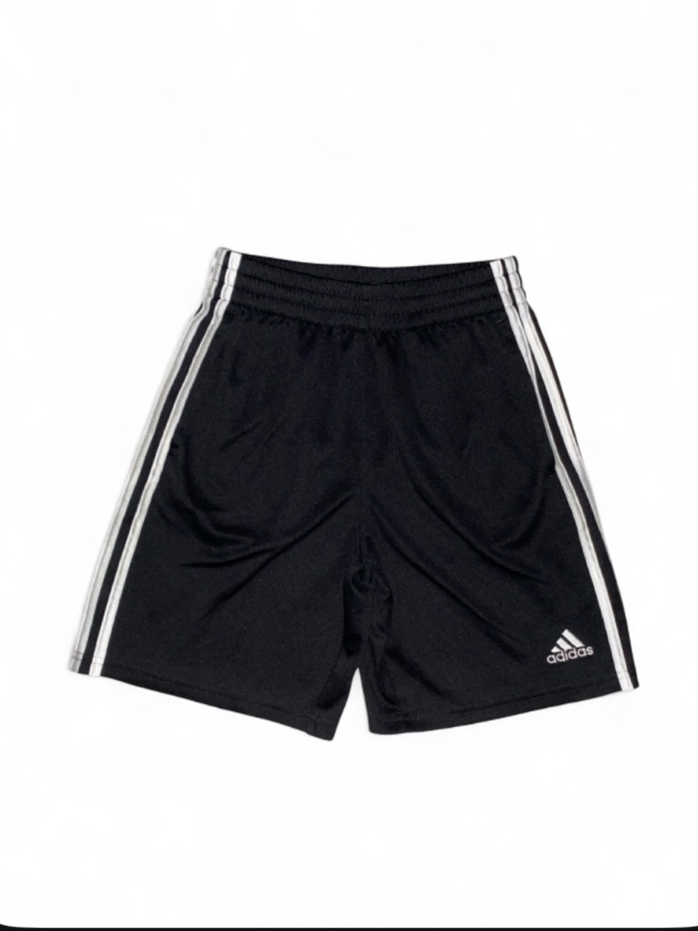 adidas Black Athletic Shorts with White 3-Stripe